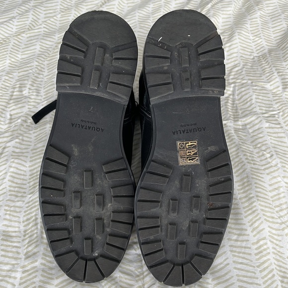 Aquatalia LAILA Waterproof Leather WINTER Boot BLACK MOTO COMBAT 7 weatherproof - Picture 7 of 12